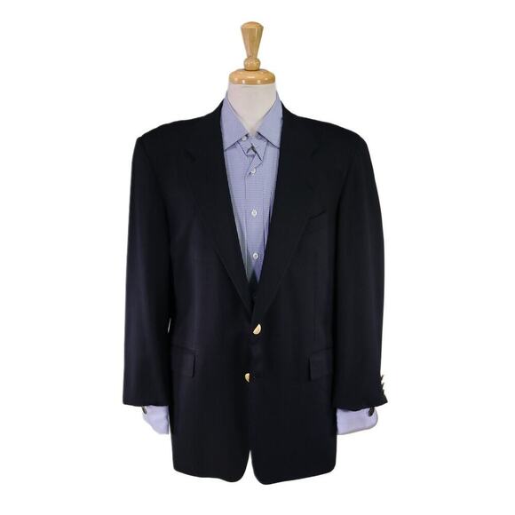 Hickey-Freeman Navy Blue w/ Gold Metal Buttons 2-Btn Blazer Blazer Jacket 42R
